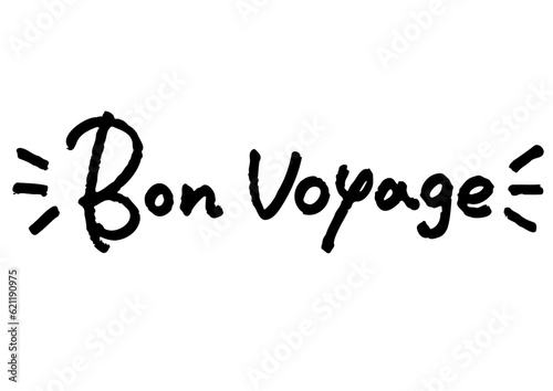 手書き文字素材「Bon Voyage」。ベクターデータ。