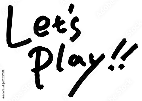 手書き文字素材「Let’s play」。ベクターデータ。