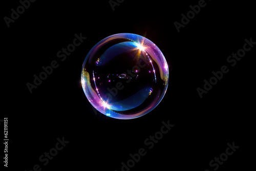 Soap bubbles floating in the air, Generative AI