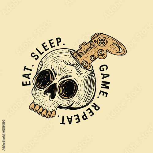 Obraz na plátně Video games related t-shirt design