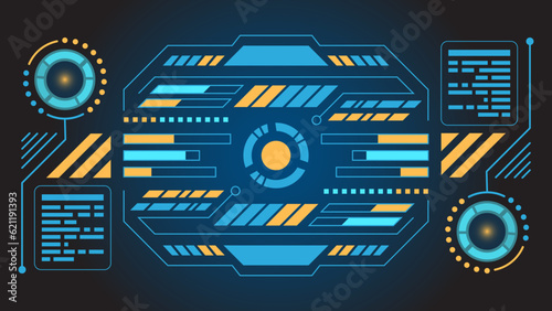 Cockpit Helmet Sci-Fi HUD for VR design. Futuristic cockpit view for UI, GUI, VR and games.