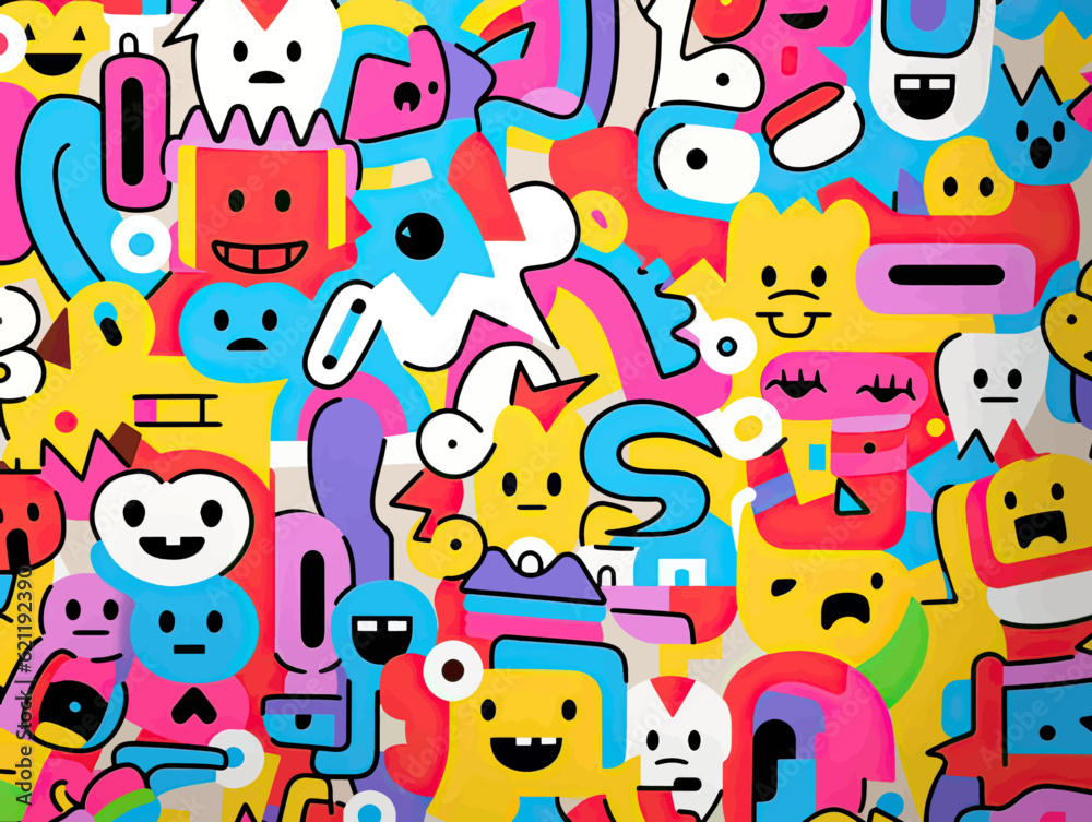seamless pattern with funny animals