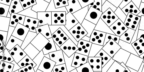 black white dominoes seamless pattern