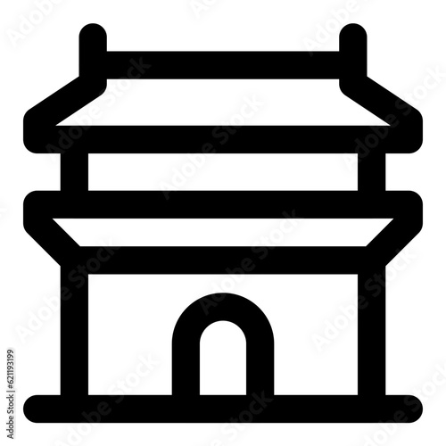 gyeongbokgung palace icon vector illustration asset