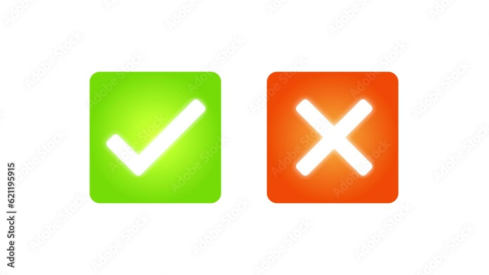 yes and no buttons, right and wrong symbols. yes and no buttons, right and wrong symbols.