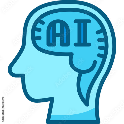 ai head two tone icon