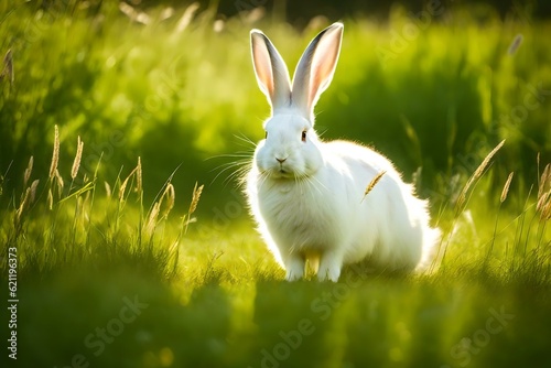 rabbit on grass GENERATIVE AI