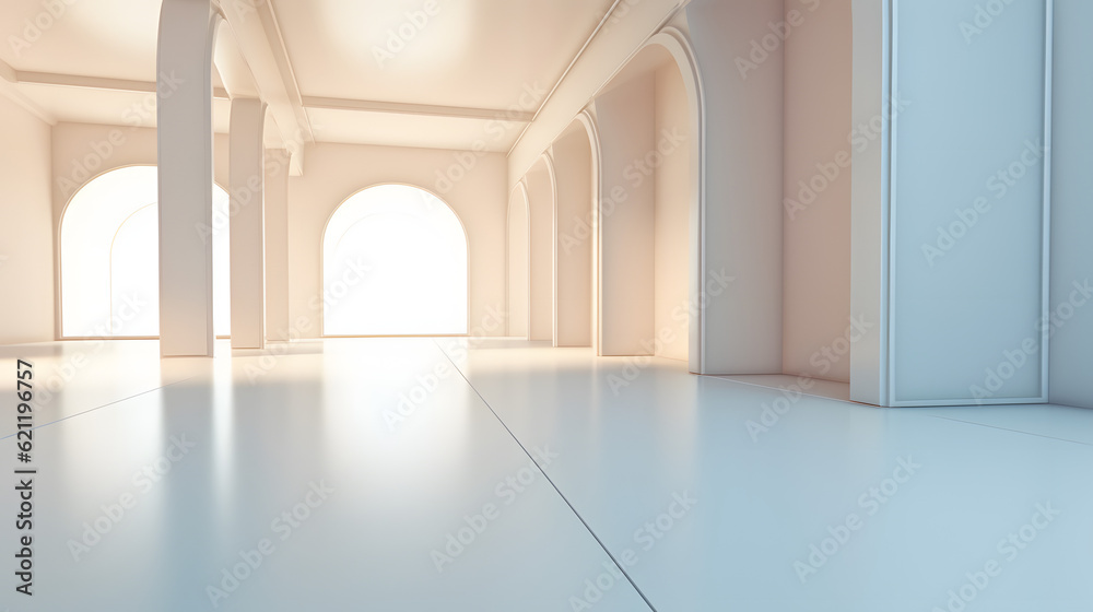 3D Empty Light Room