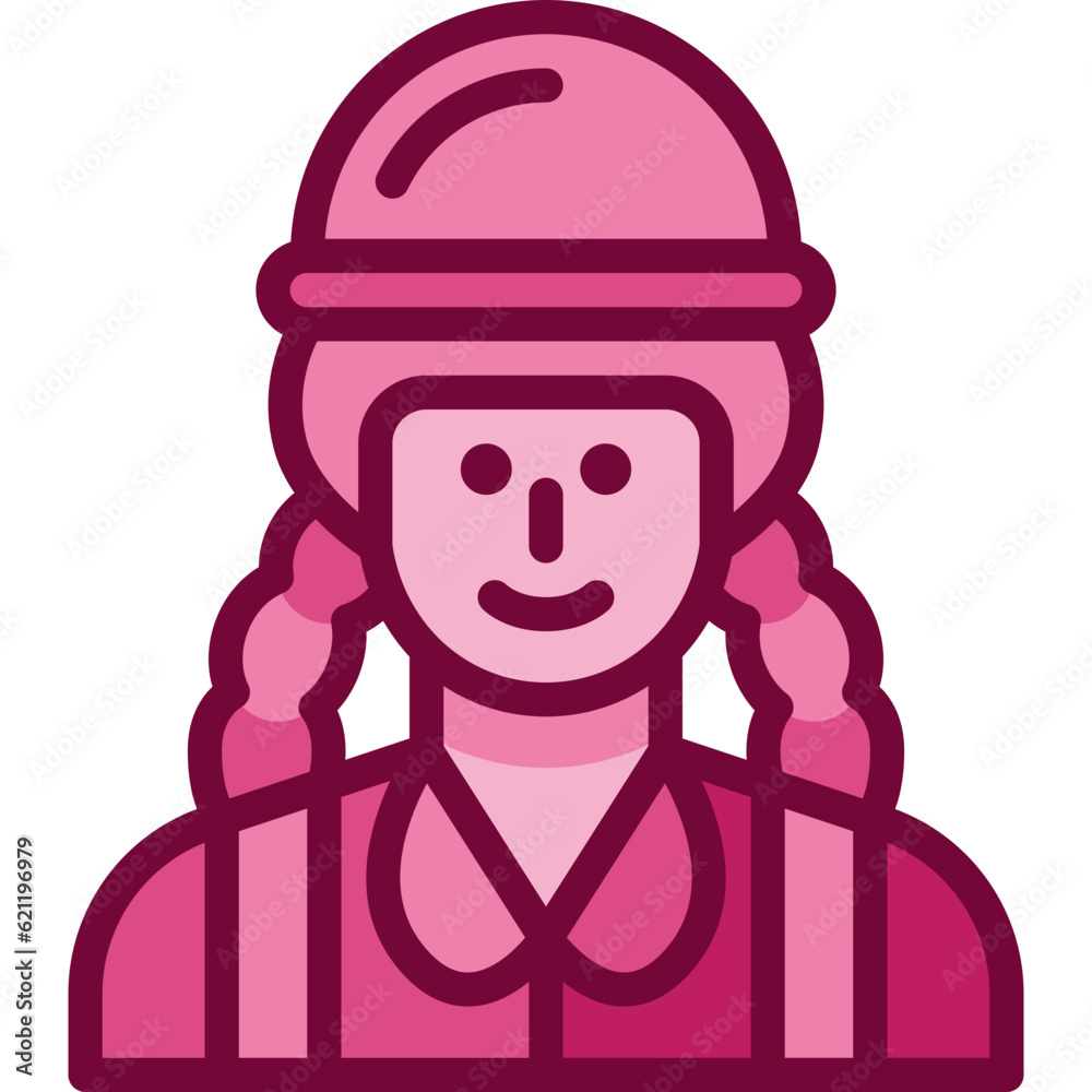 schoolgirl two tone icon schoolgirl two tone icon