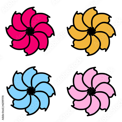 set of simpel flowers illustration design