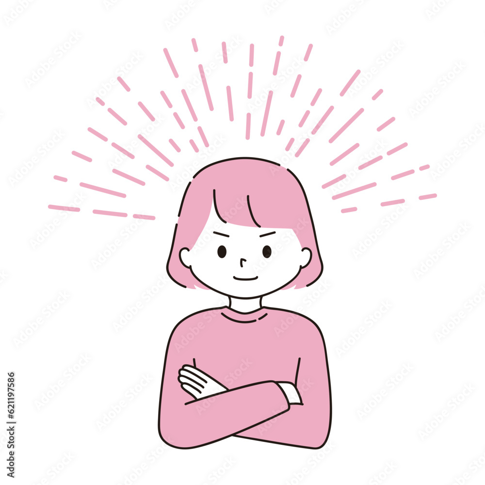 腕を組む ドヤ顔 女性 腕を組む ドヤ顔 女性