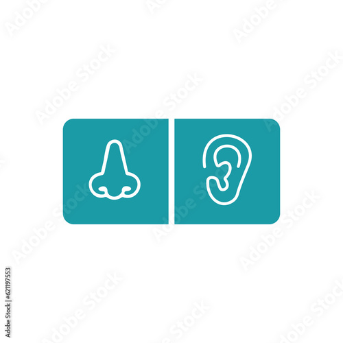 ear nose throat (ENT) logo for Otolaryngologists clinic concept. vector illustration