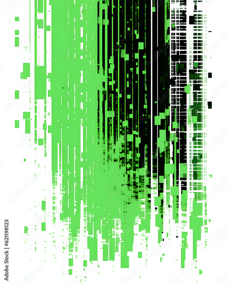 Abstract green grunge overlays. Analog distortion Illustration with Green and Black Glitch lines and blocks Texture Element Abstract green grunge overlays. Analog distortion Illustration with Green and Black Glitch lines and blocks Texture Element