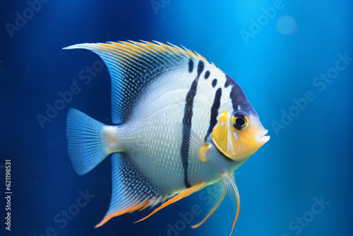 very cute Angel fishery cute Angelfish in nature, national geography, Wide life animals. AI Generated