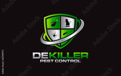 Illustration vector graphic of home pest control and protection company logo design template