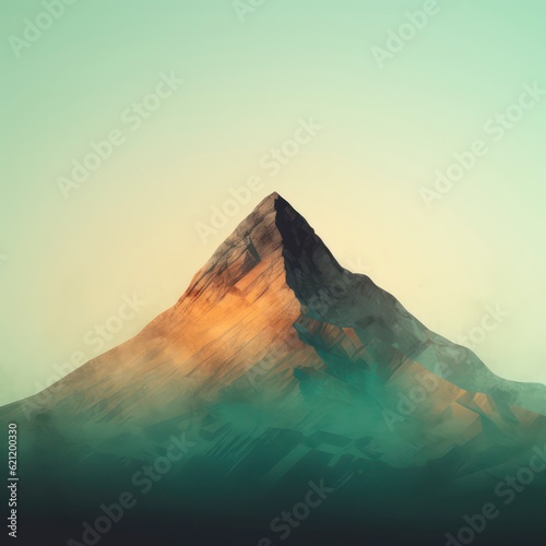 mountain peak against a gradient sky. Generative AI
