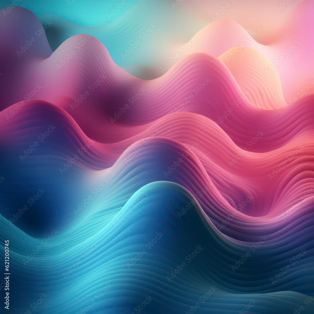 Beautiful pastel wavy gradient smooth background. Generative AI