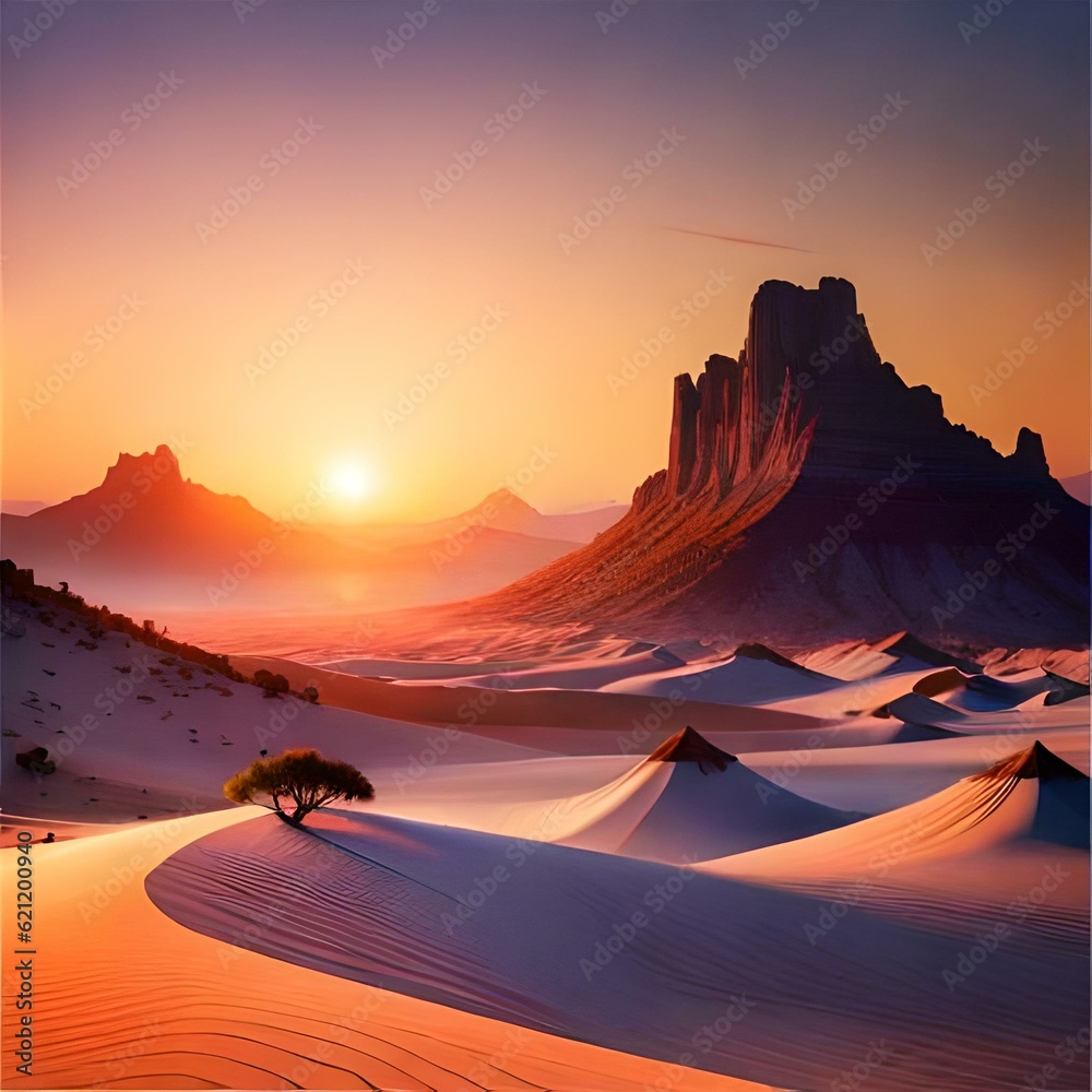 sunrise in the desert generated byAi