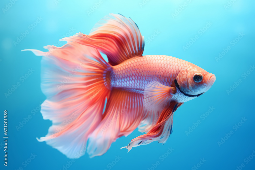 Very cute Betta Fish in nature, national geography, Wide life animals. AI Generated.