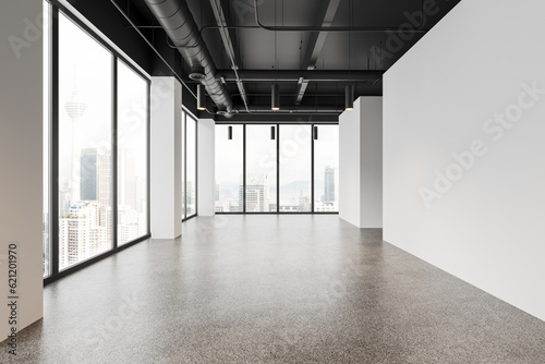 Fotografie, Obraz Empty white office hall interior