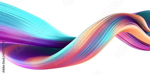 abstract background. Colorful twisted shapes in motion. art for poster  flyer  banner background or design element. Holographic foil ribbon on white background  AI generative