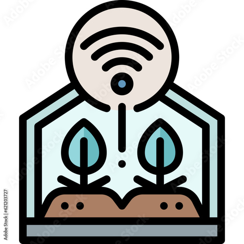 smart farm filled outline icon