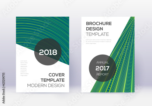 Modern cover design template set. Green abstract l