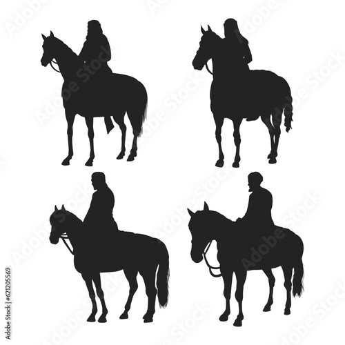 Arabian knight horse in silhouette concept