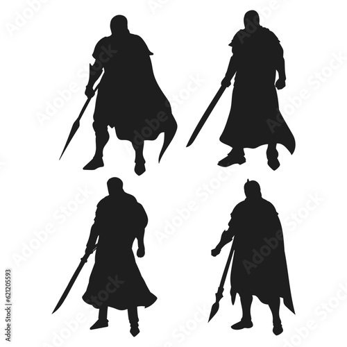 Knight male warrior silhouette. Good use for symbol, logo, web