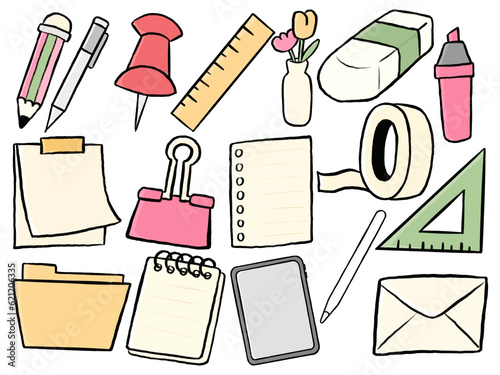 set of school office stationary