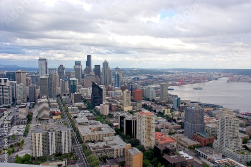 Aerial view of city of Seattle - Seattle  WA - USA