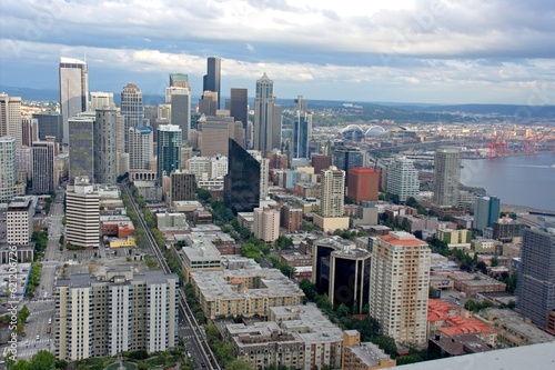 Aerial view of city of Seattle - Seattle, WA - USA