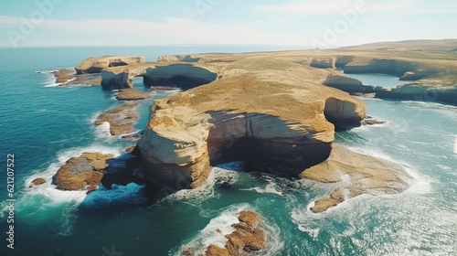 A breathtaking aerial view of a natural landmark, showcasing the beauty of geotourism and geological wonders Generative AI photo