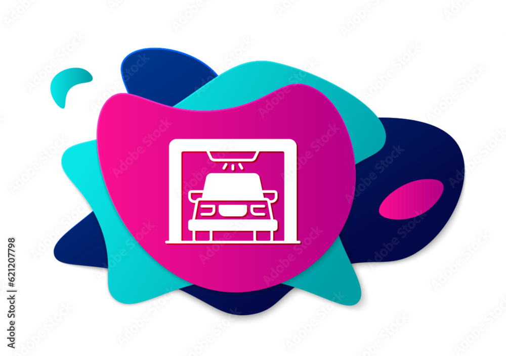 Color Car wash icon isolated on white background. Carwash service and water cloud icon. Abstract banner with liquid shapes. Vector Color Car wash icon isolated on white background. Carwash service and water cloud icon. Abstract banner with liquid shapes. Vector