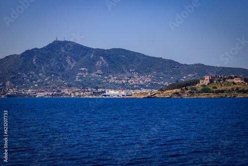 View form Lesbos or Lesvos - a Greek island located in the northeastern Aegean Sea