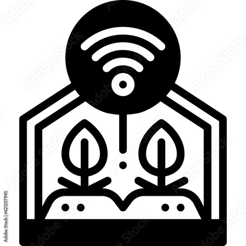 smart farm solid line icon