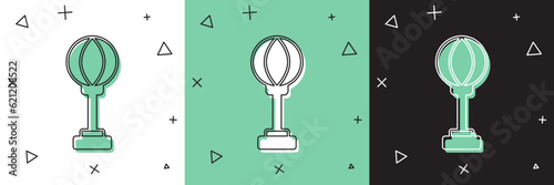 Set Punching bag icon isolated on white and green, black background. Vector