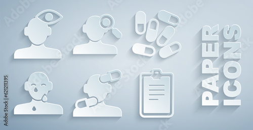 Wallpaper Mural Set Sedative pills, Medicine or tablet, Tear cry eye, Psychological test, Finding problem psychology and Solution icon. Vector Torontodigital.ca