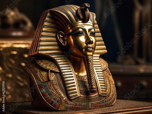 an intricately crafted Egyptian mask photo