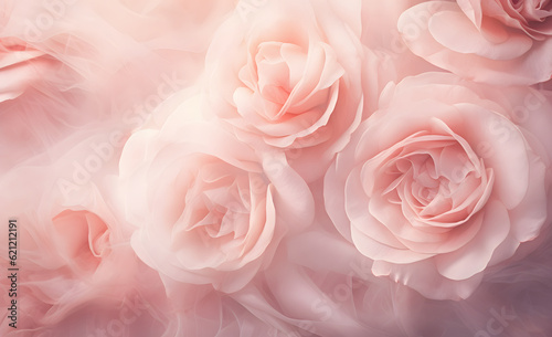 Delicate luxury soft pink roses background. Soft dreamy macro floral textured background