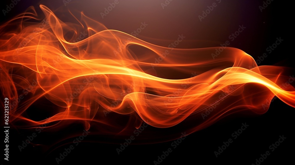 Fototapeta premium orange smoke background as it travels through the air, AI-Generated