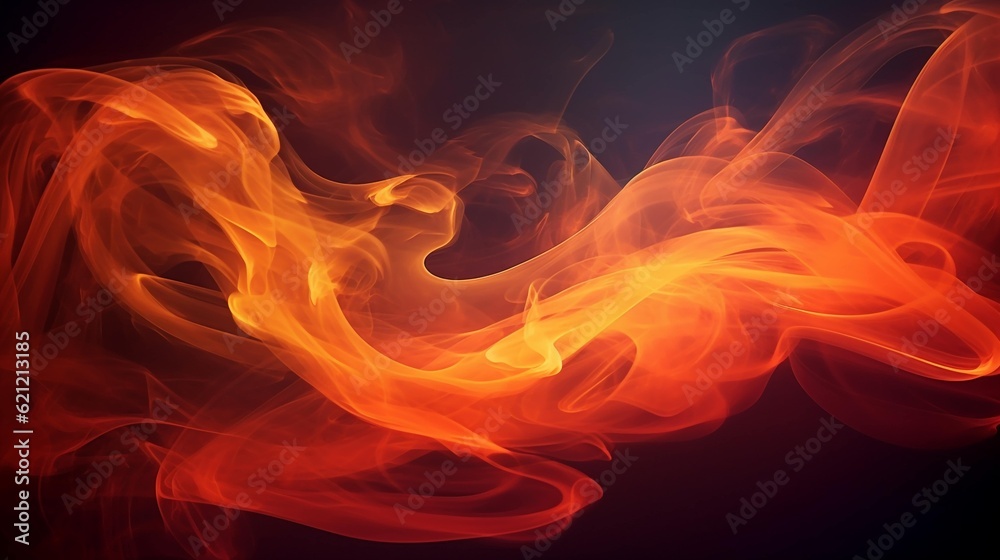 orange smoke background as it travels through the air, AI-Generated