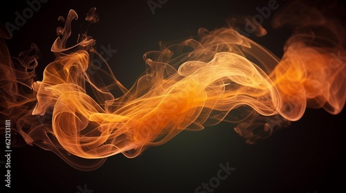 line of orange smoke as it travels through the air, AI-Generated