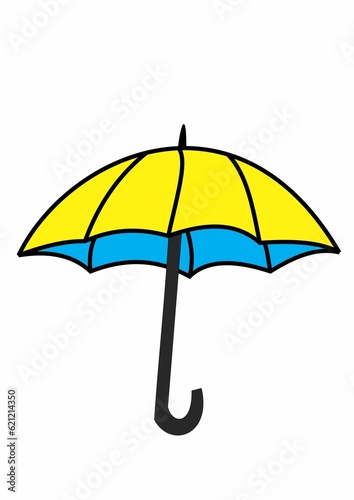 yellow umbrella isolated on white background