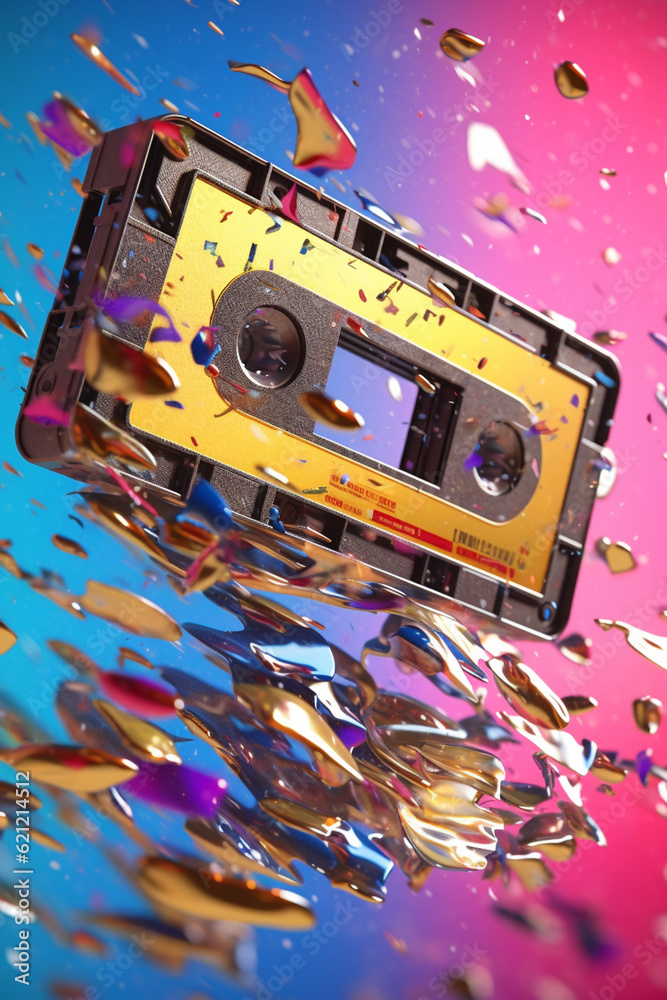 Φωτογραφία A photograph of a cassette tape being ejected from a player, capturing the anticipation and excitement of switching between tapes