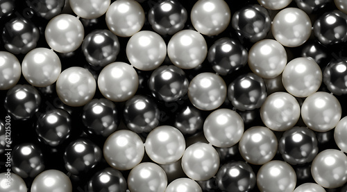 Black and silver 3d spheres cluster molecular. Abstract jewelry balls background © MAJGraphics