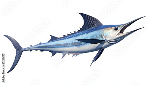  Isolated Pacific Blue Marlin on a White Background