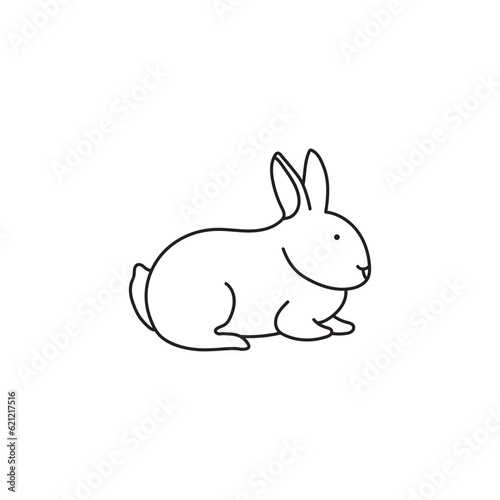 Hand drawn Kids drawing Cartoon Vector illustration cute rabbit icon Isolated on White Background