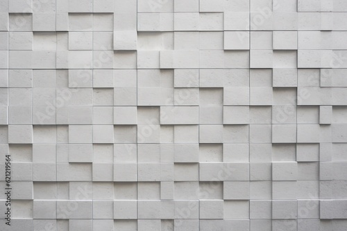 white wall with a grid of squares. Generative AI