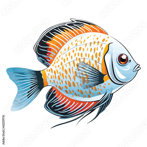 Marine Marvel: Artistic Rendering of a Colorful Fish Butterflyfish